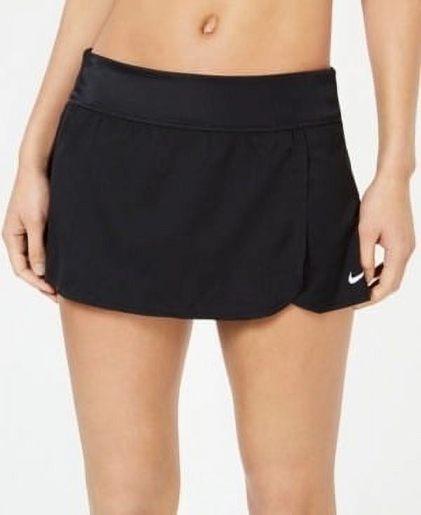 Nike Women's Swim Skirt Logo Short Polyester Pull On Stretch Black Medium New