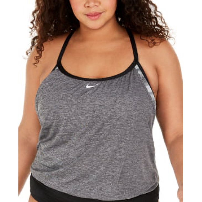 Women's nike textured stripe layered hot sale tankini top