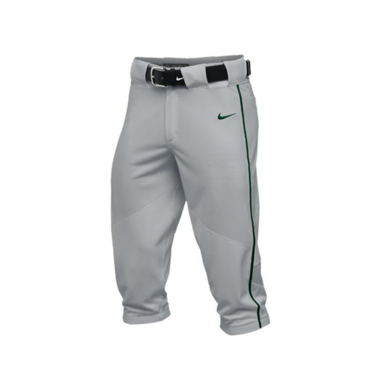 Nike BSBL Knicker Baseball Pants 3 1/4 Gray/Green Size M 