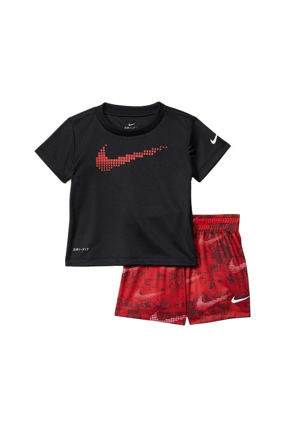 Baby Boy's Dri-FIT Dominate Graphic T-Shirt and Shorts Two-Piece Set (Infant) University Red 18 Months (Infant)