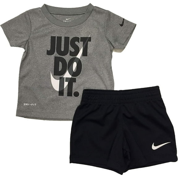 Nike Baby Boy's Just Do It Graphic T-Shirt and Shorts Two-Piece Set Infant Black 24 Months Infant