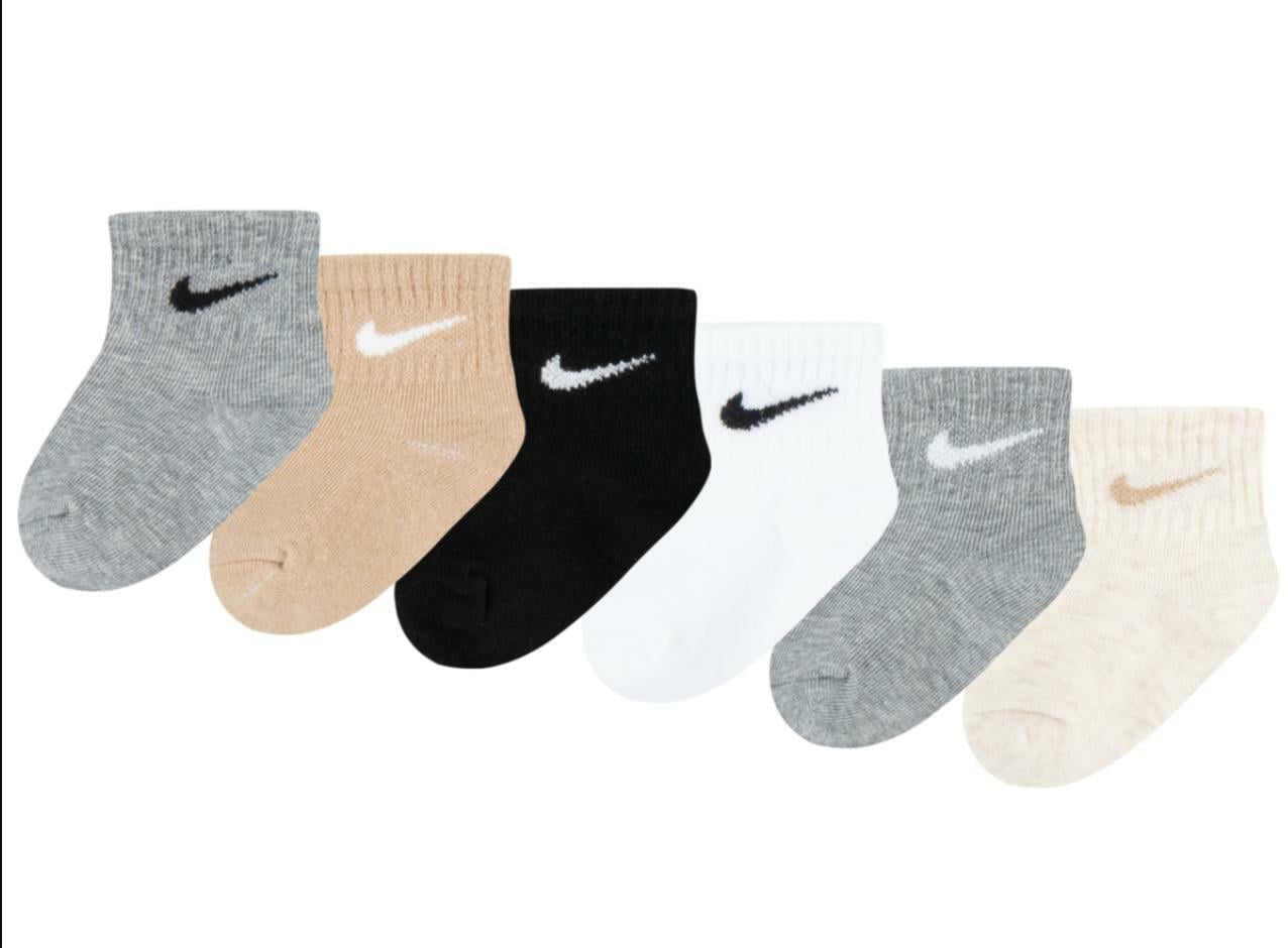 Nike Baby Boys or Baby Girls Assorted Ankle Socks, Pack of 6 Size 12-24 Months