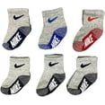thumbnail image 1 of Nike Baby Lightweight Ankle Socks 6 Pack Greymn0659-042/Red 12-24 Months, 1 of 1