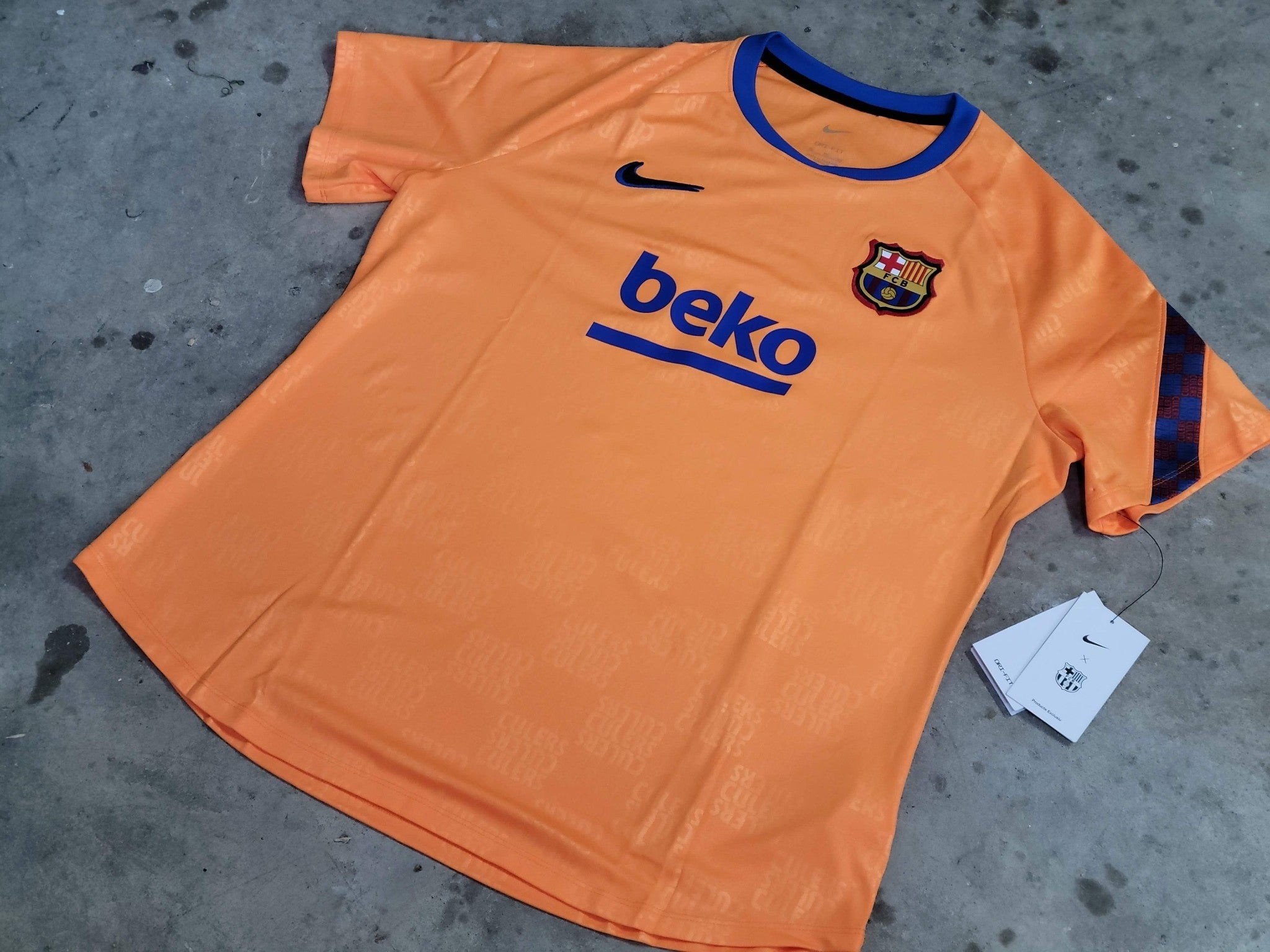 Nike Barcelona Orange/Blue Crew Neck Soccer Jersey Women size XL