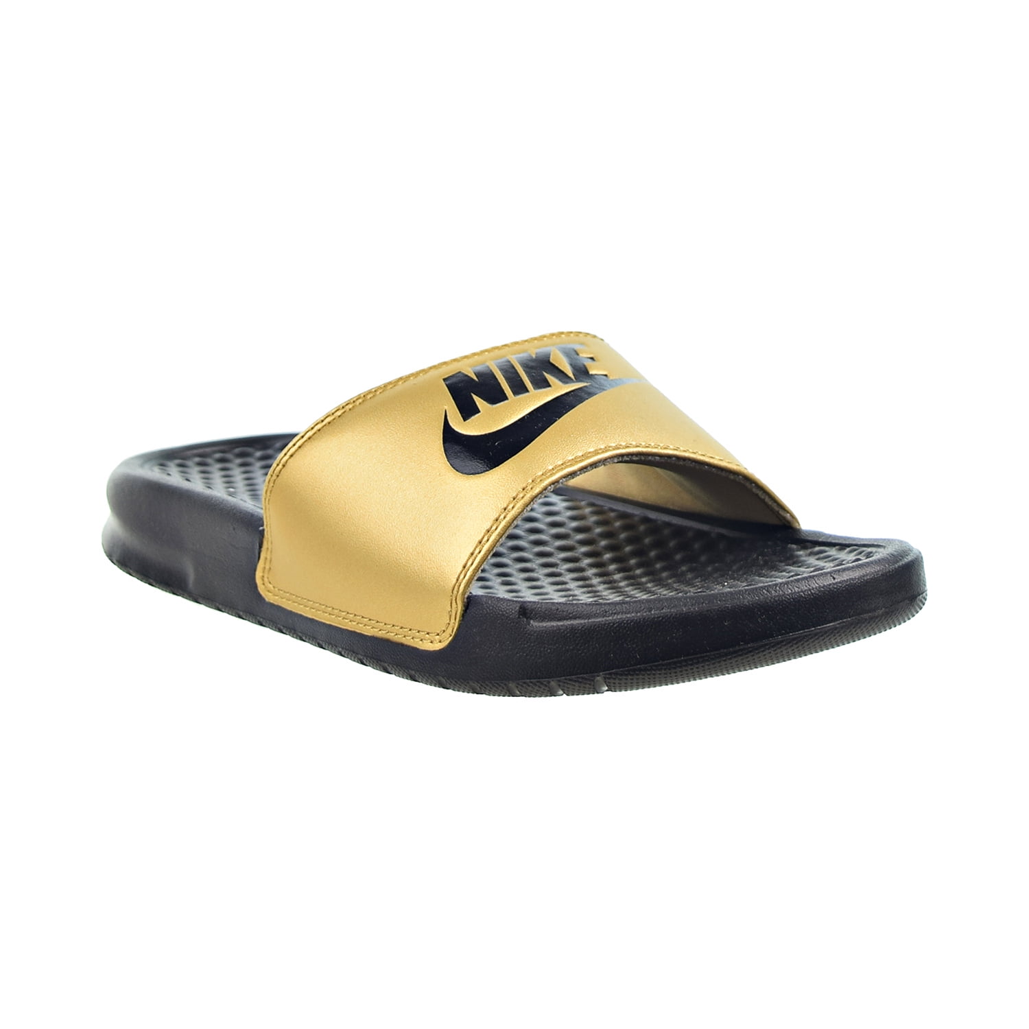 voksen Nogen Visne Nike Benassi JDI Women's Slide Sandals Black-Metallic Gold 343881-014 -  Walmart.com