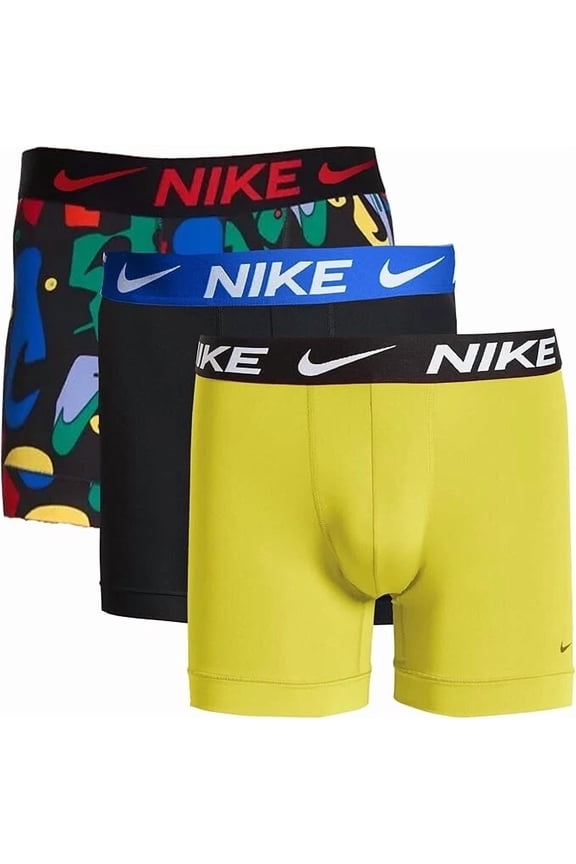 Big Boys Essential Dri-Fit Boxer Briefs 3 Pack (US, Alpha, Medium, Regular, Yellow Strike)