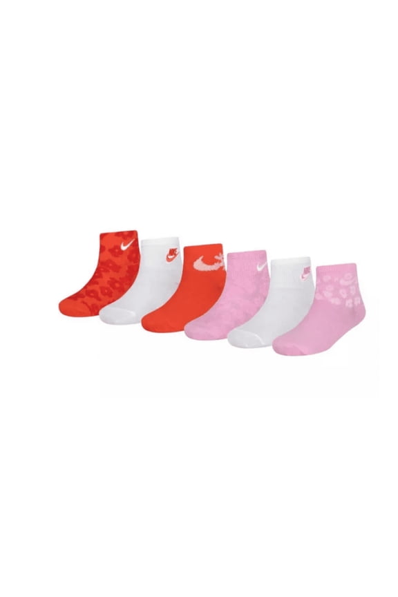 Big Girls' Ankle Socks, 6-Pack, Multi-Color Pink, Comfortable & Durable