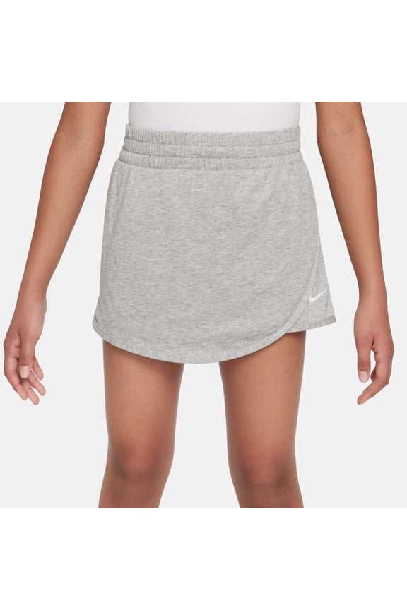 Big Kids' (Girls') Breezy Mid-Rise Skort Color: Dark Grey Heather/White Size: XL