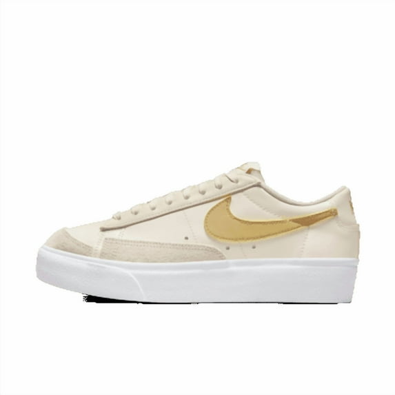 Nike Blazer Low Platform Women's Shoes Color: Pale Ivory/White/Saturn Gold Size: 9