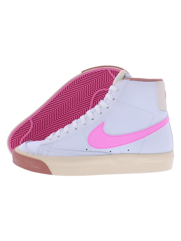 Blazer Mid '77 Big Kids' Shoes (White/Pink Spell/Guava Ice, US Footwear Size System, Big Kid, Men, Numeric, Medium, 6.5)