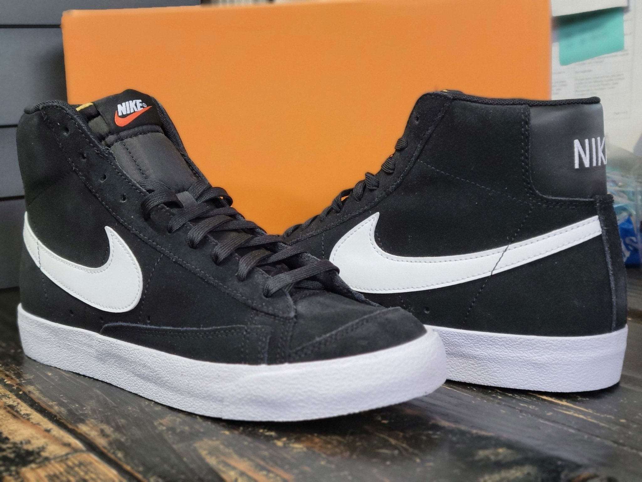 Nike Blazer Mid '77 Suede Black/White Skateboard Shoes CI1172-005 Men Size