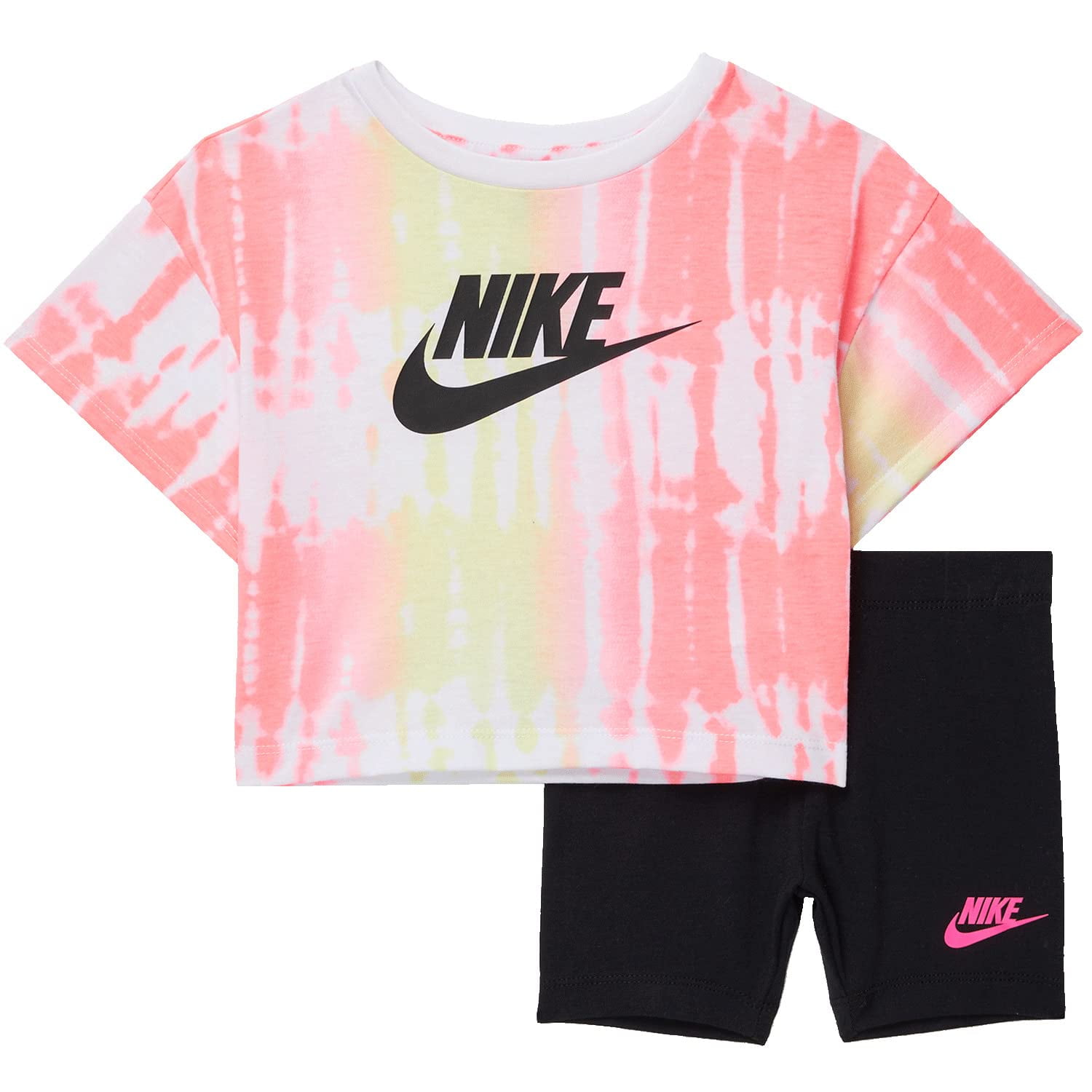 Nike Boxy T-Shirt and Bike Shorts Set (Toddler) (Girls, Black, 4 Toddler) -  Walmart.com