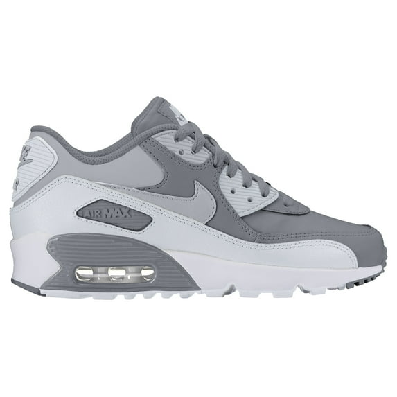Nike Boy's Air Max 90 Leather (GS) Shoe Cool Grey/Wolf Grey-Pure Platinum-White 5Y