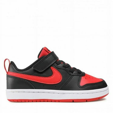Nike Boy's Court Borough Low 2 (Little Kid) Black/University Red/White 11 Little Kid M