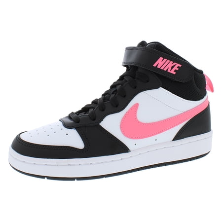 Nike Boy's Court Borough Mid 2 (Big Kid) Black/Sunset Pulse/White 4 Big Kid M