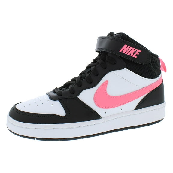 Nike Boy's Court Borough Mid 2 (Big Kid) Black/Sunset Pulse/White 4 Big Kid M