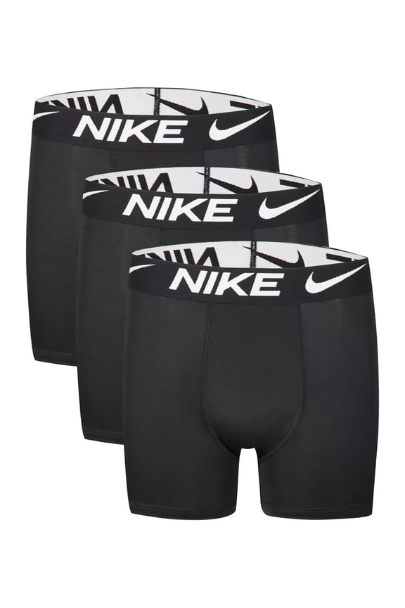 Boy's Dri-Fit Boxers 3-Pack (Big Kids) Black/Dark Gray MD (10-12 Big Kid)