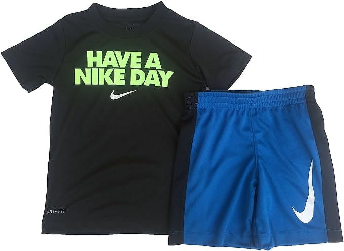Nike Boy`s Dri-Fit T-Shirt & Shorts 2 Piece Set (Obsidian