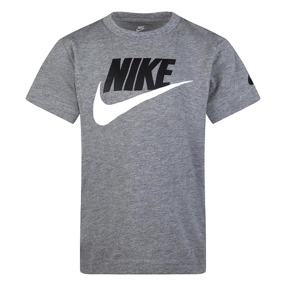 Nike Boy's Futura Logo T-Shirt (Little Kids/Big Kids) Carbon Heather 7 Big Kid