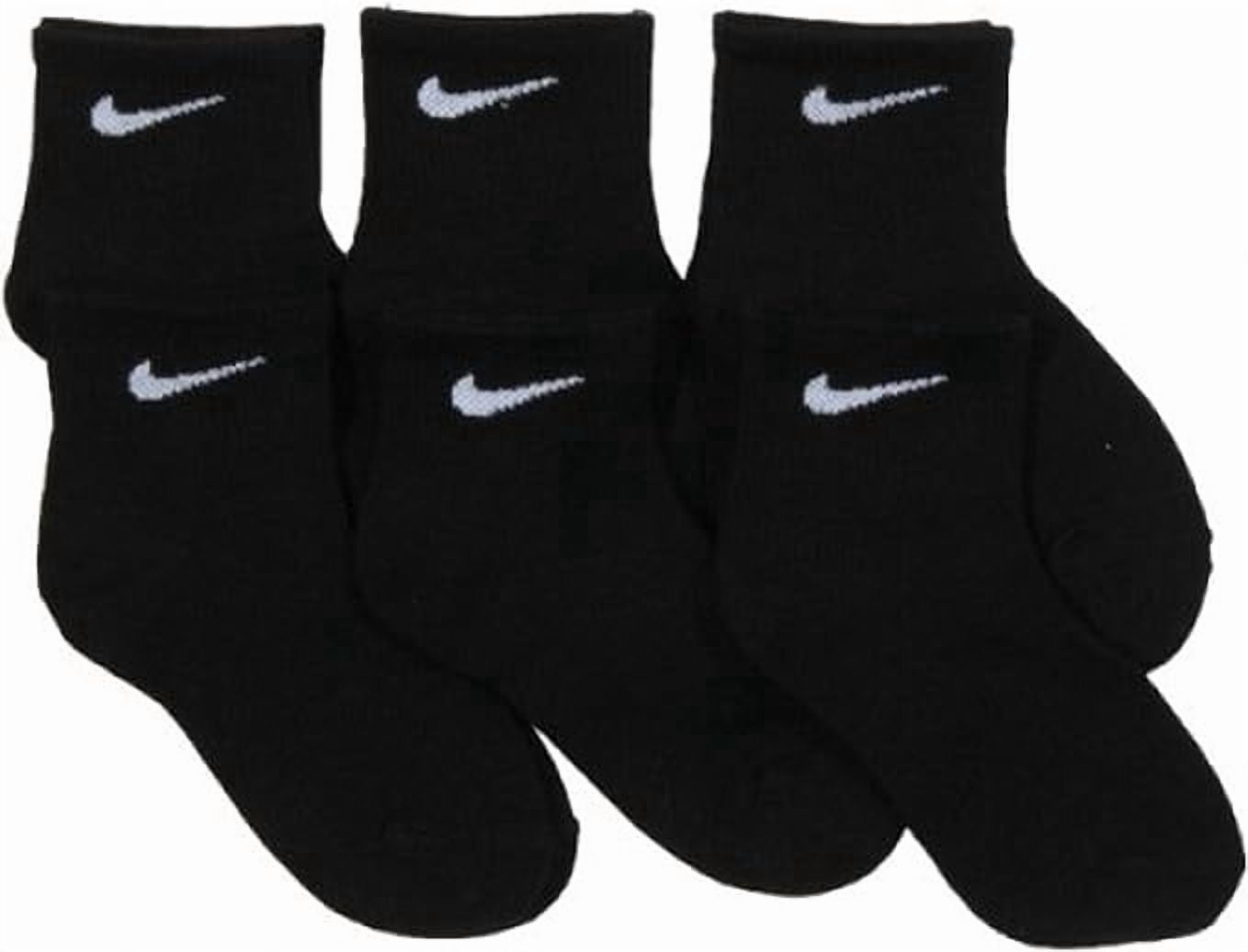 Nike Boy's Mesh & Cushioned Ankle Socks 6-Pack (Little Kid) Black 4-5 Little Kid