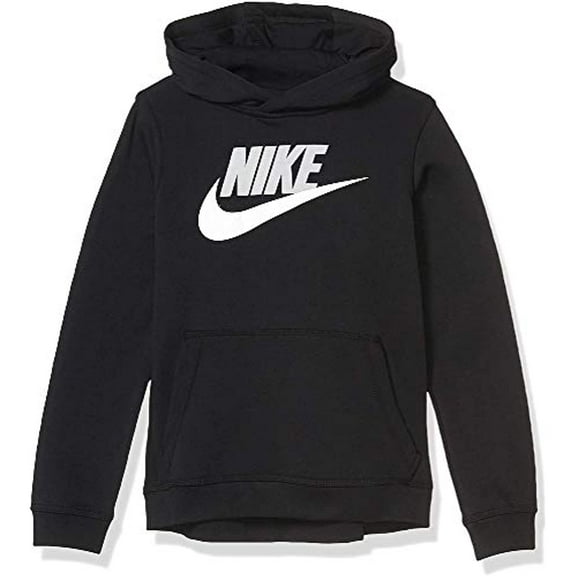 Nike Boy's Sportswear Club+ Hbr Pullover Hoodie, Black/(Light Smoke Grey), Small