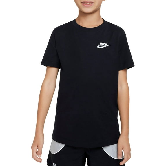 Nike Boy's Sportswear Futura T-Shirt (Black/White, S)