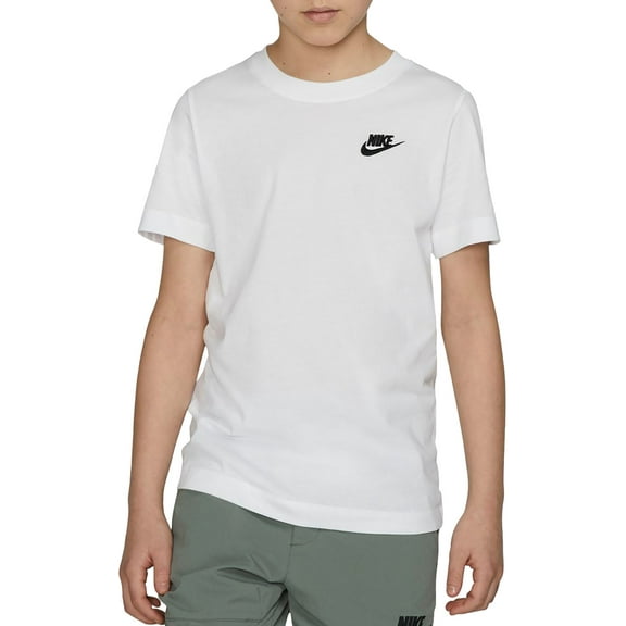 Nike Boy's Sportswear Futura T-Shirt (White/Black, L)