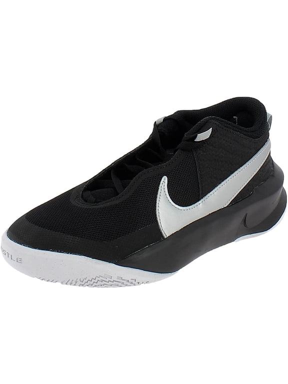 Kids Team Hustle D10 GS Basketball Shoe 6 Big Kid Black/Metallic Silver/Volt