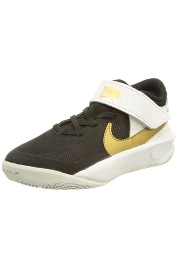 Kids Size 5Y Nike Team Hustle D10 Black Metallic Gold White Basketball Shoes New Nike Kids Team Hustle D10 GS Basketball Shoe 4 Big Kid Black  main image 3