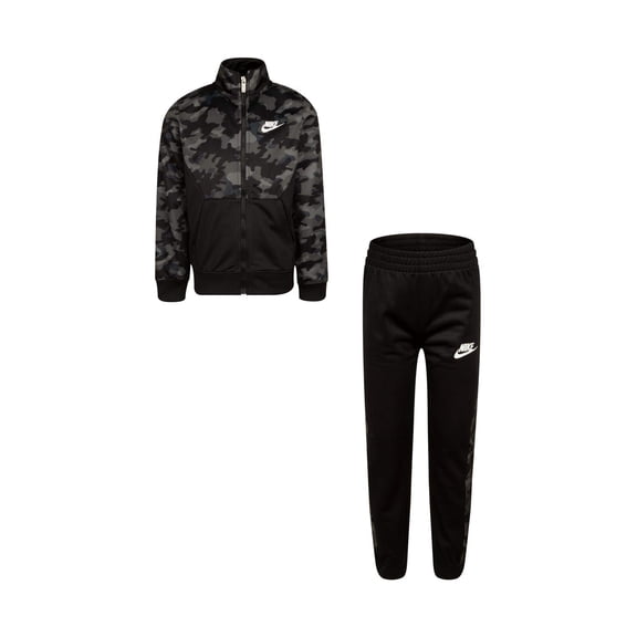 Nike Boy`s Therma Dri Fit Jacket & Pants 2 Piece Set (Black(76H109-023)/Camo, 6)