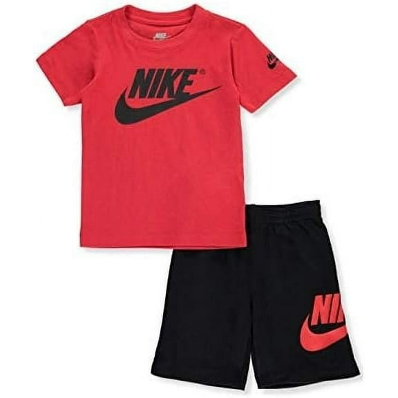 Nike Boys' 2-Piece Shorts Set Outfit - Black/University red, 4