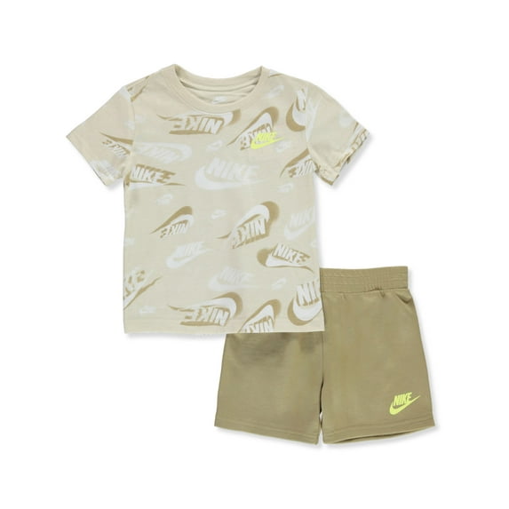 Nike Boys' 2-Piece Shorts Set Outfit Color: beige Size: 2t