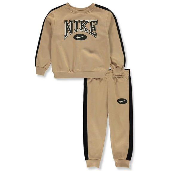 Nike Boys' 2-Piece Varsity Joggers Set Outfit Color: sand Size: 6