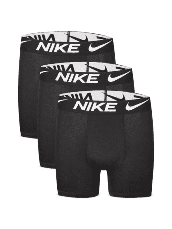 Boys' 3 Pack Logo Boxer Briefs - Black M