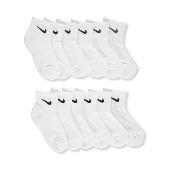 Nike Boys' 6-Pack Quarter Socks Color: white Size: 5 - 7
