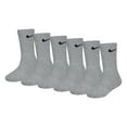thumbnail image 1 of Nike Boys Breathable Everyday Crew Socks, Gray (6 Pack), 1 of 4