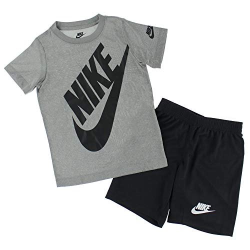 Nike Boys Dri Fit T Shirt & Shorts 2 Piece Set Black66F024-023/Grey, 4T