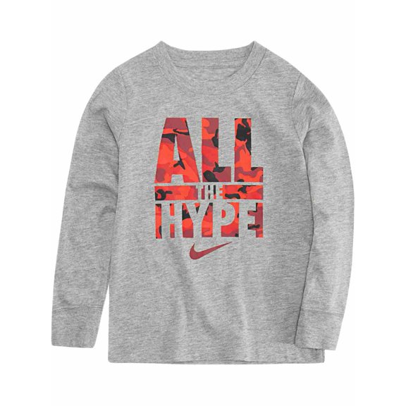 Nike Boys Gray & Red Camo All The Hype Athletic Long Sleeve Shirt 4