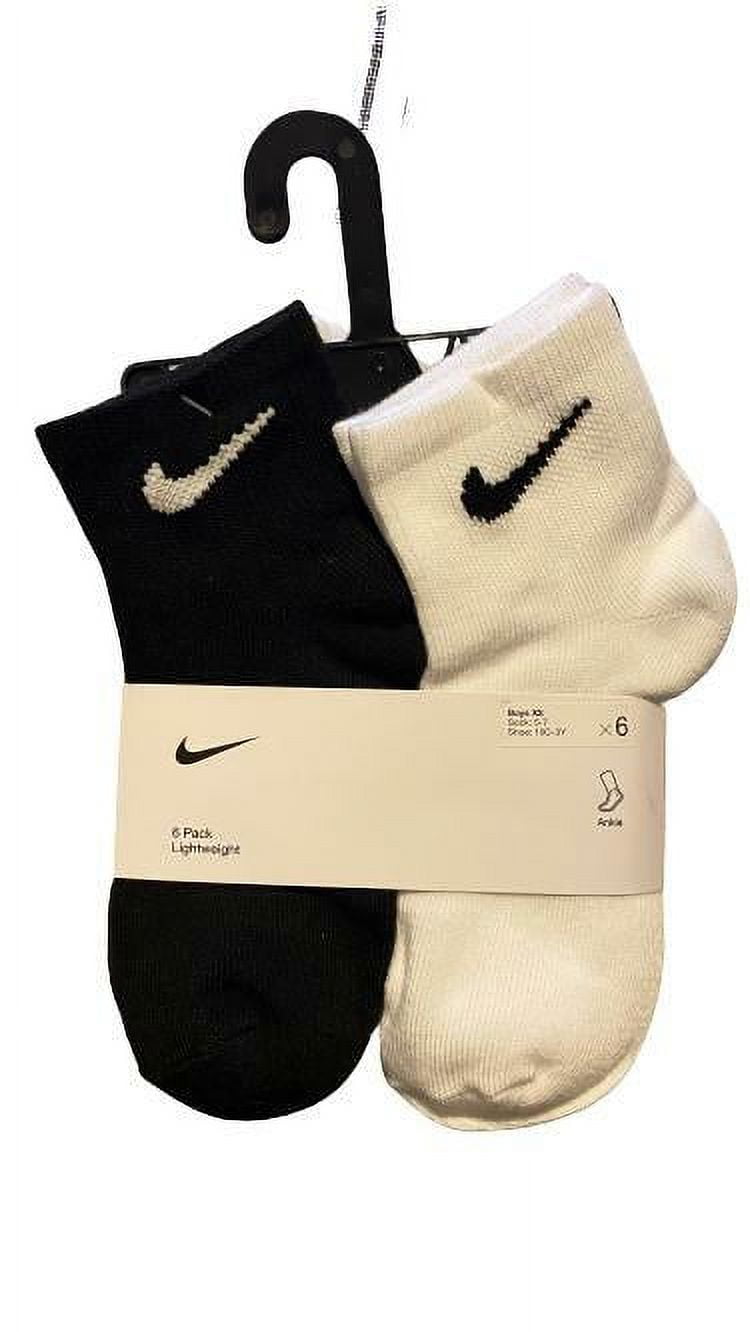 Nike Boys Lightweight Ankle Socks 6 Pack Size XS Shoe 10C-3Y - Walmart.com