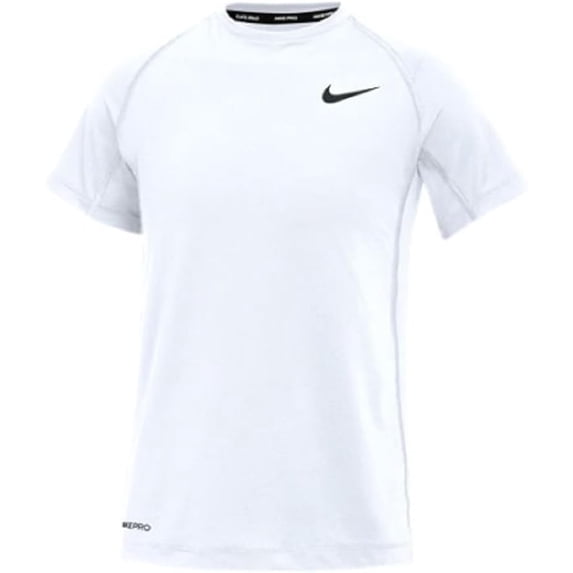 Nike Boys Pro Short Sleeve Tee (US, Alpha, X-Large, Regular, White)