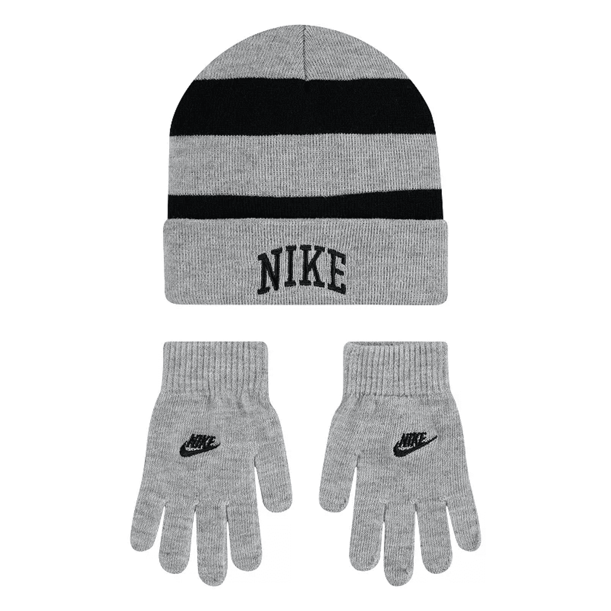 Nike Boys' Soft Striped Logo Beanie Hat and Gloves Set, 2-Piece  Size 8/20