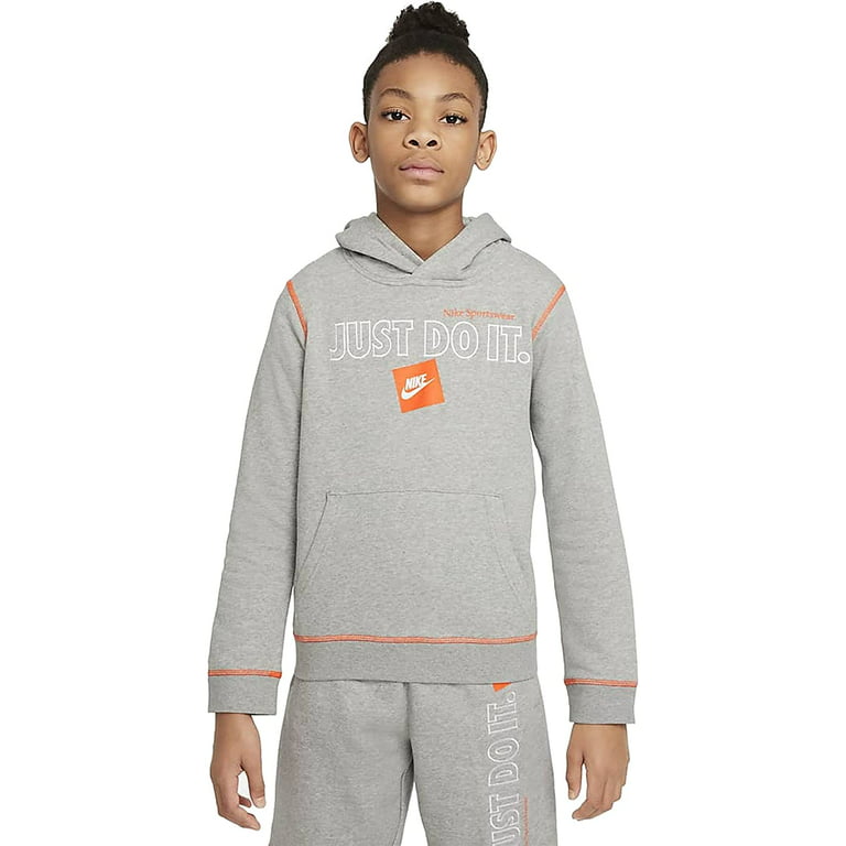 Opnieuw schieten Toeval Gedachte Nike Boys Sportswear JDI Sweatshirt Just Do It Pullover Hoodie X-Large Dark  Grey Heather/Total Orange - Walmart.com