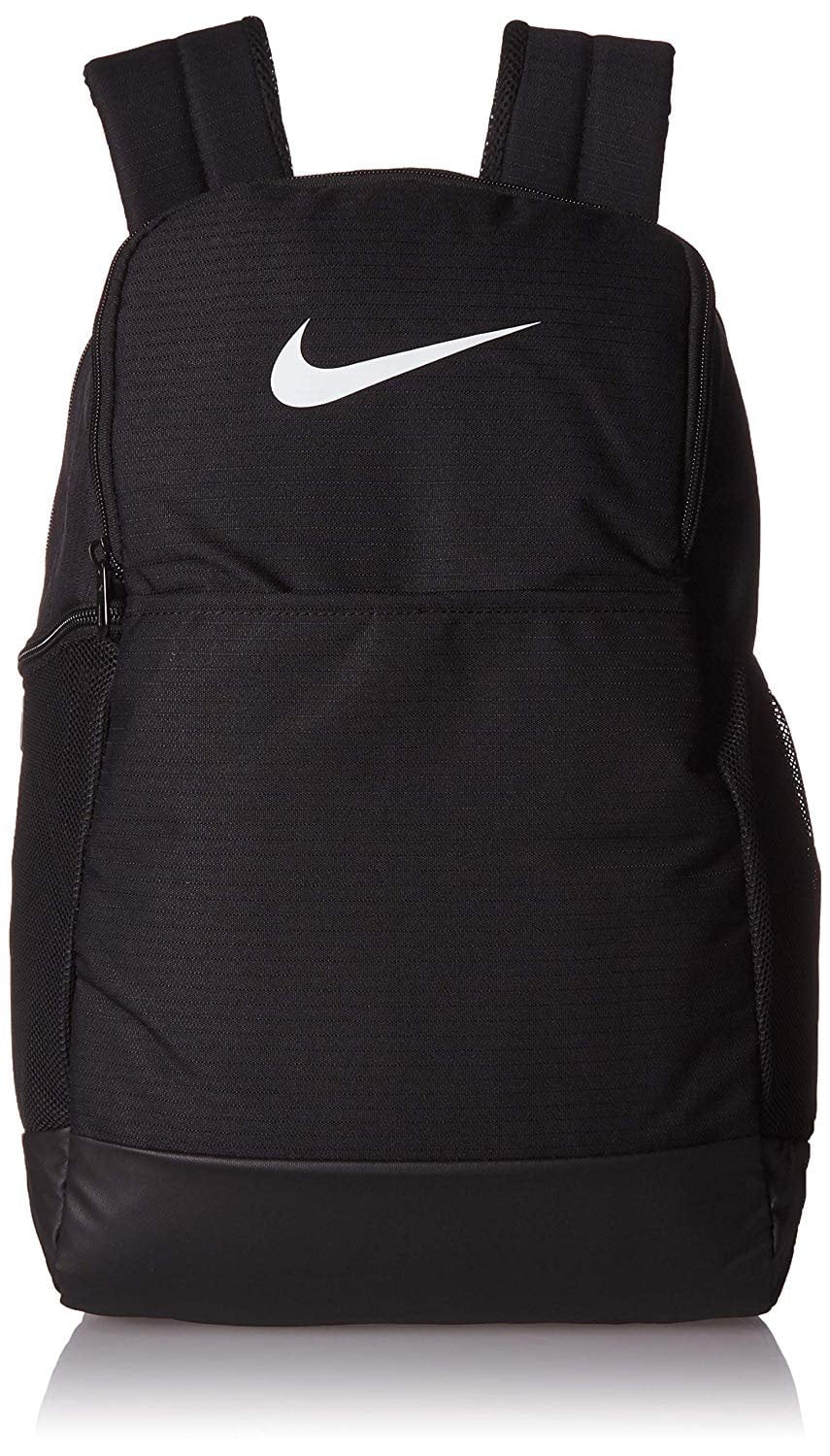 Brasilia Medium Training Backpack for Women and Men with Secure Storage & Water Resistant Coating, Black/Black/White