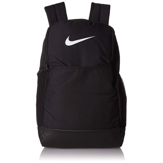 Nike Brasilia Medium Training Backpack for Women and Men with Secure Storage & Water Resistant Coating, Black/Black/White