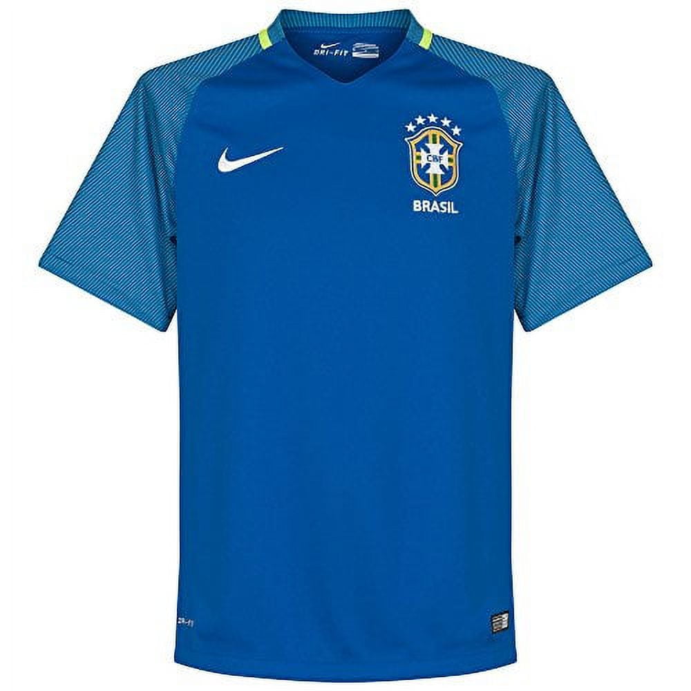 Nike Brazil Away Stadium Soccer Jersey (Large) Blue 