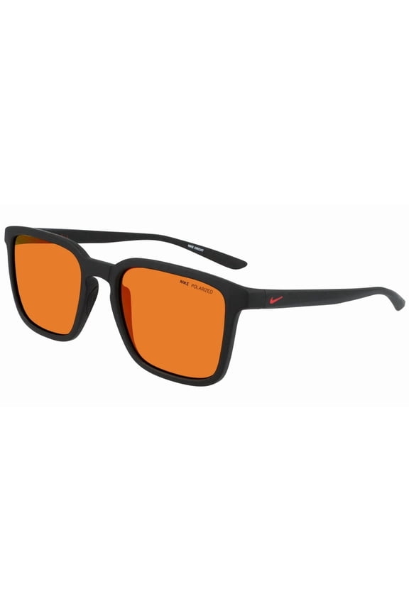 Circuit Polarized Men's Matte Black Square Sunglasses w/ Brown-Red Mirror Lens - NKFJ2234-012