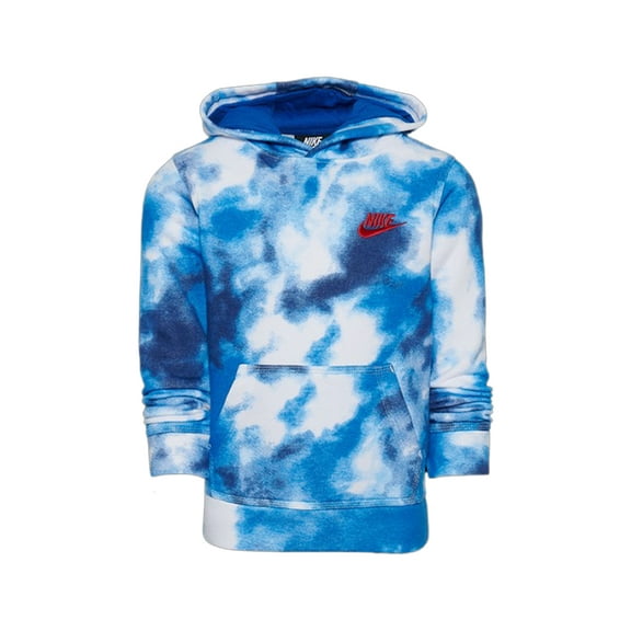 Nike Club Fleece AOP Baby Boys Active Hoodies Size 2T, Color: Blue Cloud/Red
