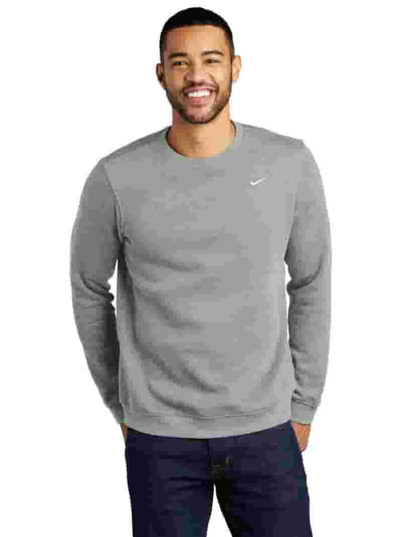 ★★Nike★★ Club Fleece Crew M Dark Grey Heather Light Smok Nike Club Fleece Crew Men's Sweatshirt Crewneck Dark Grey