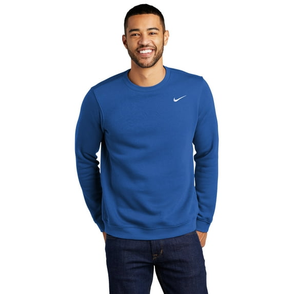 Nike Club Fleece Crew Mens Sweatshirt Crewneck Medium Royal