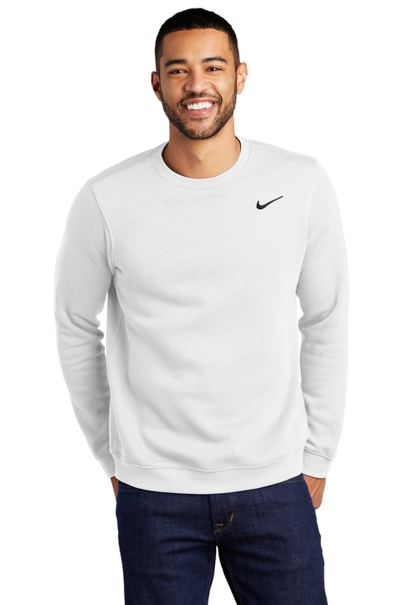 Club Fleece Crew Mens Sweatshirt Crewneck Medium White